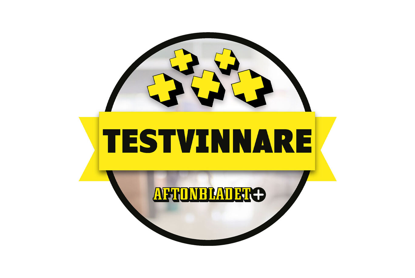 Bild av ett prisavtal med texten 'TESTVINNARE' och Aftonbladet-logotypen i gult och svart
